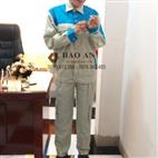 Quần áo bảo hộ phối màu xanh-ghi