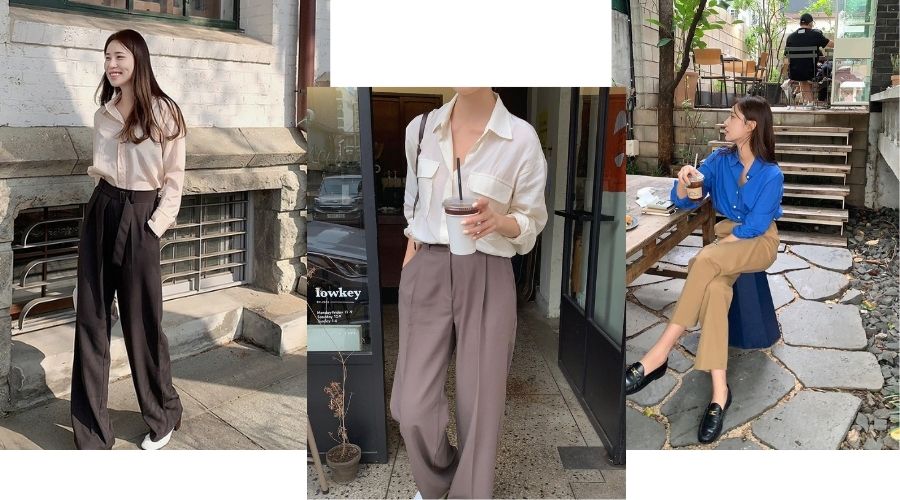 quần ống suông mặc với áo gì đẹp